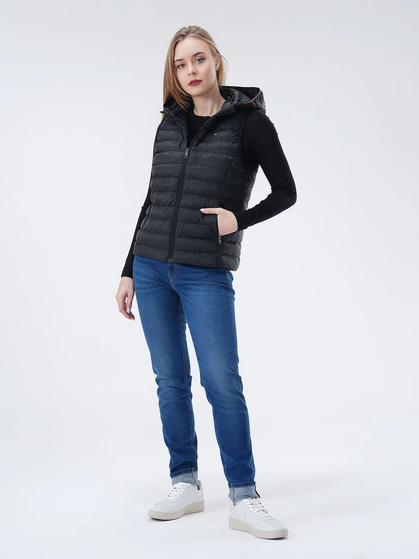 TOMMY HILFIGER | Steppgilet | schwarz